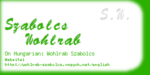 szabolcs wohlrab business card